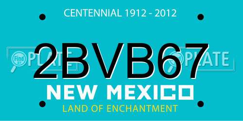 2BVB67 New Mexico License Plate