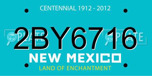 2BY6716 New Mexico License Plate