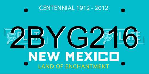 2BYG216 New Mexico License Plate