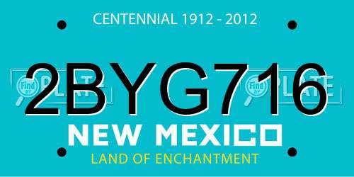 2BYG716 New Mexico License Plate
