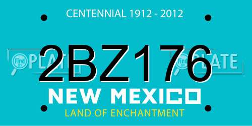 2BZ176 New Mexico License Plate