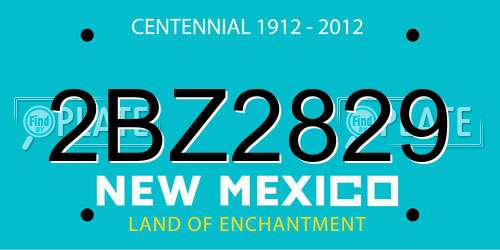 2BZ2829 New Mexico License Plate