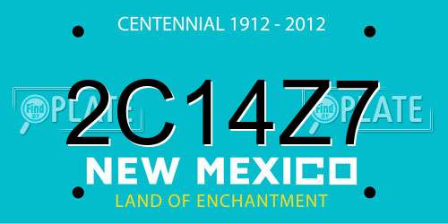 2C14Z7 New Mexico License Plate