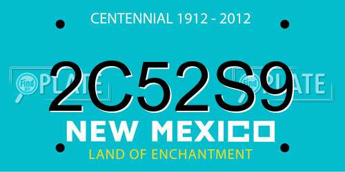 2C52S9 New Mexico License Plate