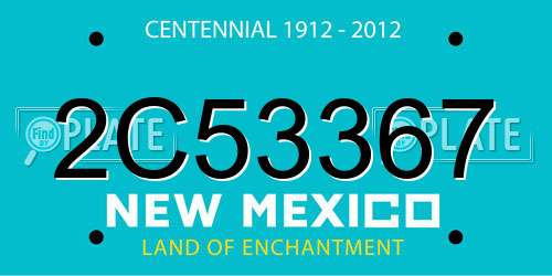 2C53367 New Mexico License Plate