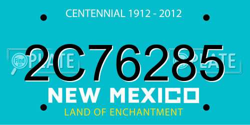 2C76285 New Mexico License Plate