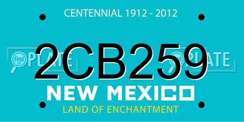 2CB259 New Mexico License Plate
