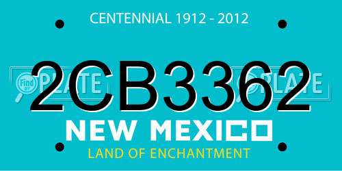 2CB3362 New Mexico License Plate