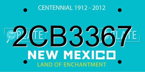 2CB3367 New Mexico License Plate