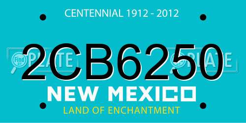 2CB6250 New Mexico License Plate