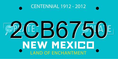 2CB6750 New Mexico License Plate