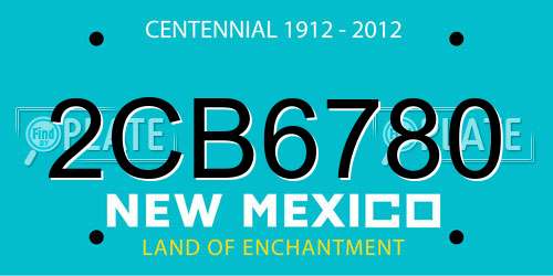 2CB6780 New Mexico License Plate