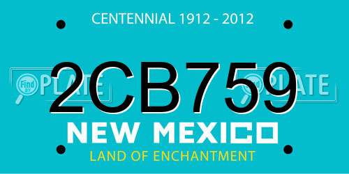 2CB759 New Mexico License Plate
