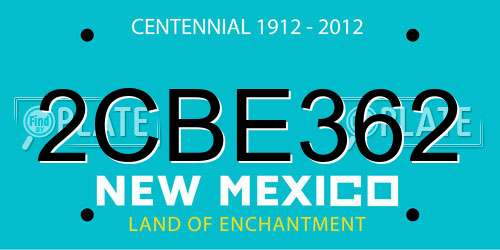 2CBE362 New Mexico License Plate
