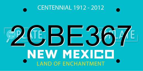 2CBE367 New Mexico License Plate