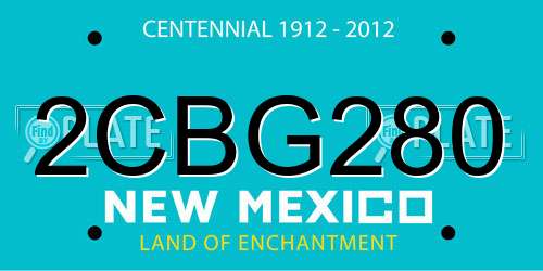 2CBG280 New Mexico License Plate