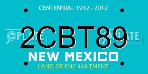 2CBT89 New Mexico License Plate
