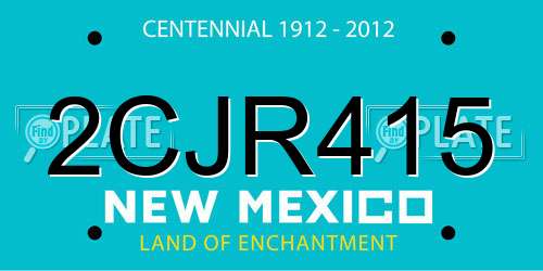 2CJR415 New Mexico License Plate