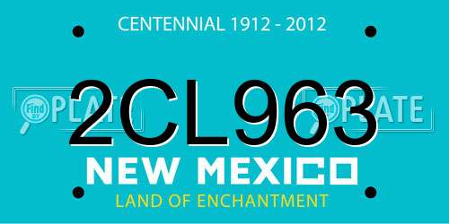 2CL963 New Mexico License Plate