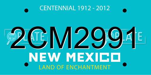 2CM2991 New Mexico License Plate