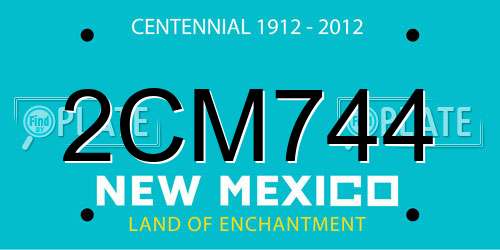 2CM744 New Mexico License Plate