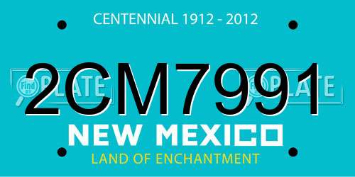 2CM7991 New Mexico License Plate