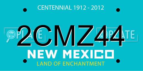 2CMZ44 New Mexico License Plate