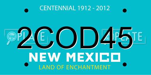 2COD45 New Mexico License Plate