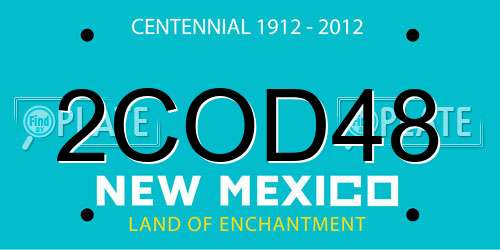 2COD48 New Mexico License Plate