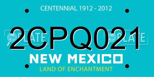 2CPQ021 New Mexico License Plate
