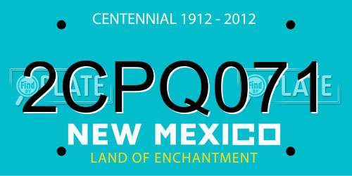 2CPQ071 New Mexico License Plate