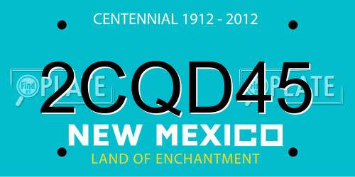 2CQD45 New Mexico License Plate