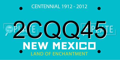 2CQQ45 New Mexico License Plate
