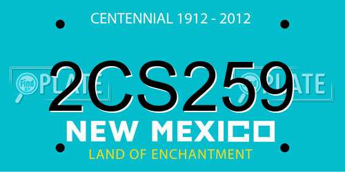 2CS259 New Mexico License Plate