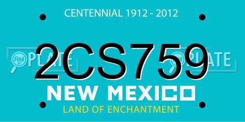 2CS759 New Mexico License Plate