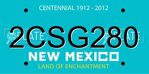 2CSG280 New Mexico License Plate