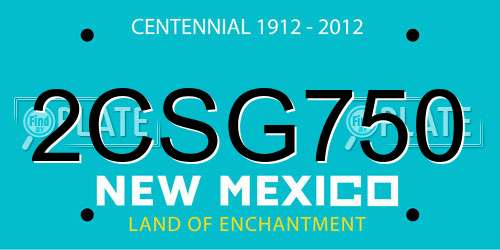 2CSG750 New Mexico License Plate