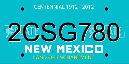 2CSG780 New Mexico License Plate