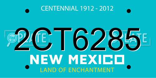 2CT6285 New Mexico License Plate