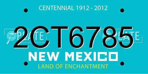 2CT6785 New Mexico License Plate