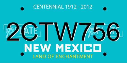2CTW756 New Mexico License Plate