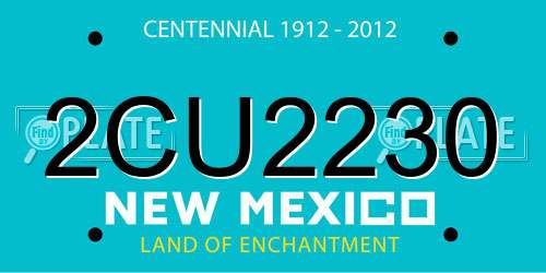 2CU2230 New Mexico License Plate