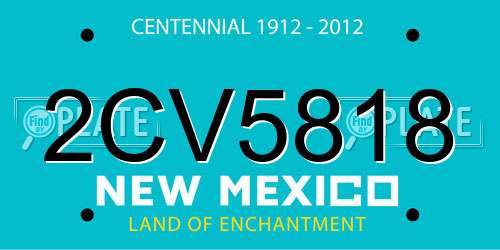 2CV5818 New Mexico License Plate