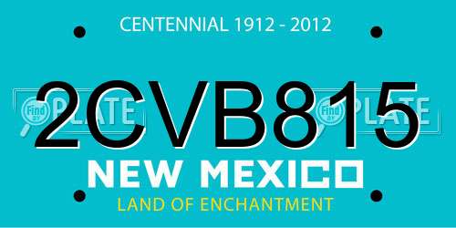 2CVB815 New Mexico License Plate