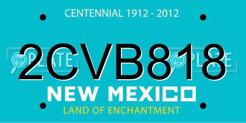 2CVB818 New Mexico License Plate