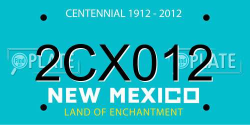 2CX012 New Mexico License Plate