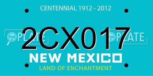 2CX017 New Mexico License Plate