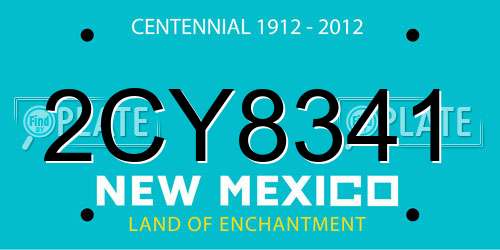 2CY8341 New Mexico License Plate