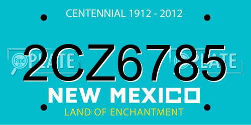 2CZ6785 New Mexico License Plate