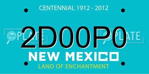 2D00P0 New Mexico License Plate